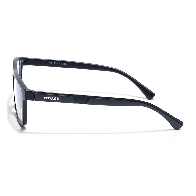 Voyage Black Rectangle Eyeglasses for Men & Women (CL003FMG8625)