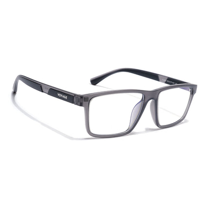 Voyage Grey Rectangle Eyeglasses for Men & Women (CL003FMG8626)
