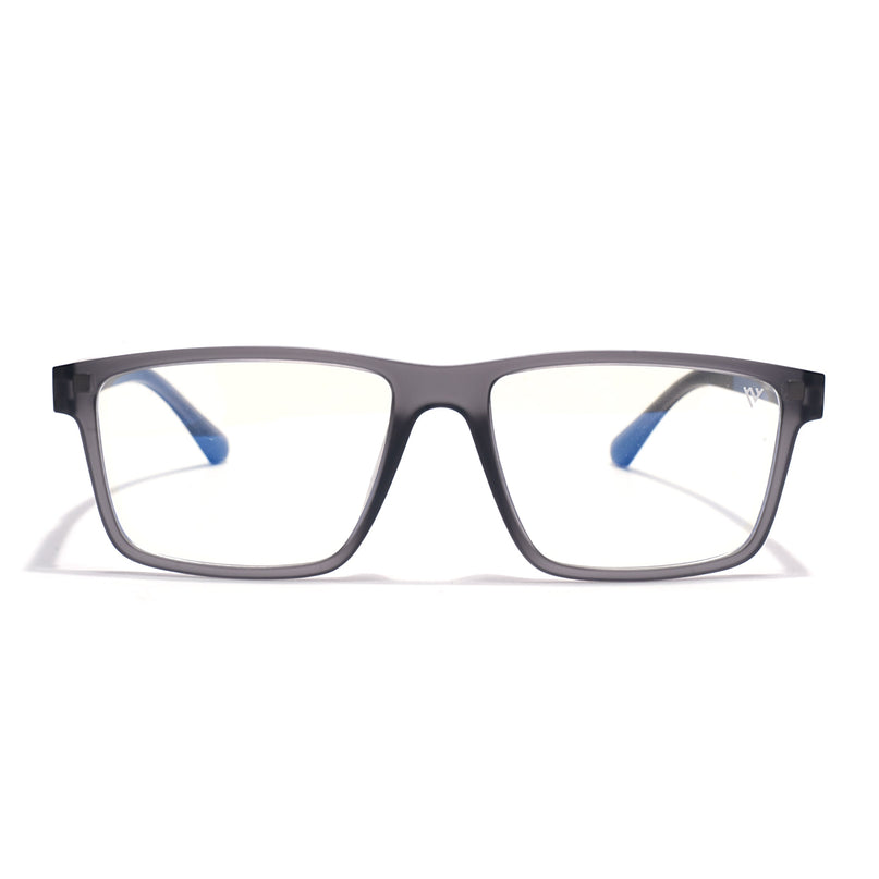 Voyage Grey Rectangle Eyeglasses for Men & Women (CL003FMG8626)