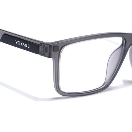 Voyage Grey Rectangle Eyeglasses for Men & Women (CL003FMG8626)
