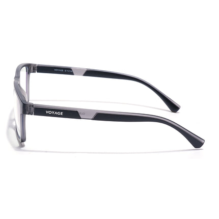 Voyage Grey Rectangle Eyeglasses for Men & Women (CL003FMG8626)