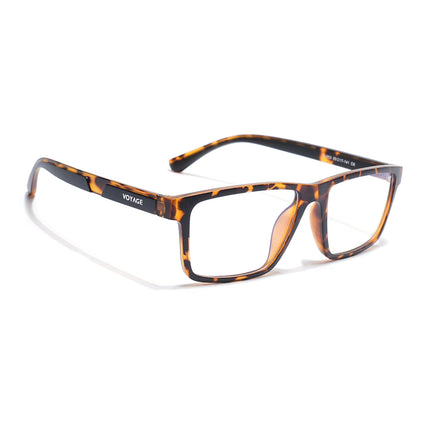 Voyage Demi Brown Rectangle Eyeglasses for Men & Women (CL003FMG8627)