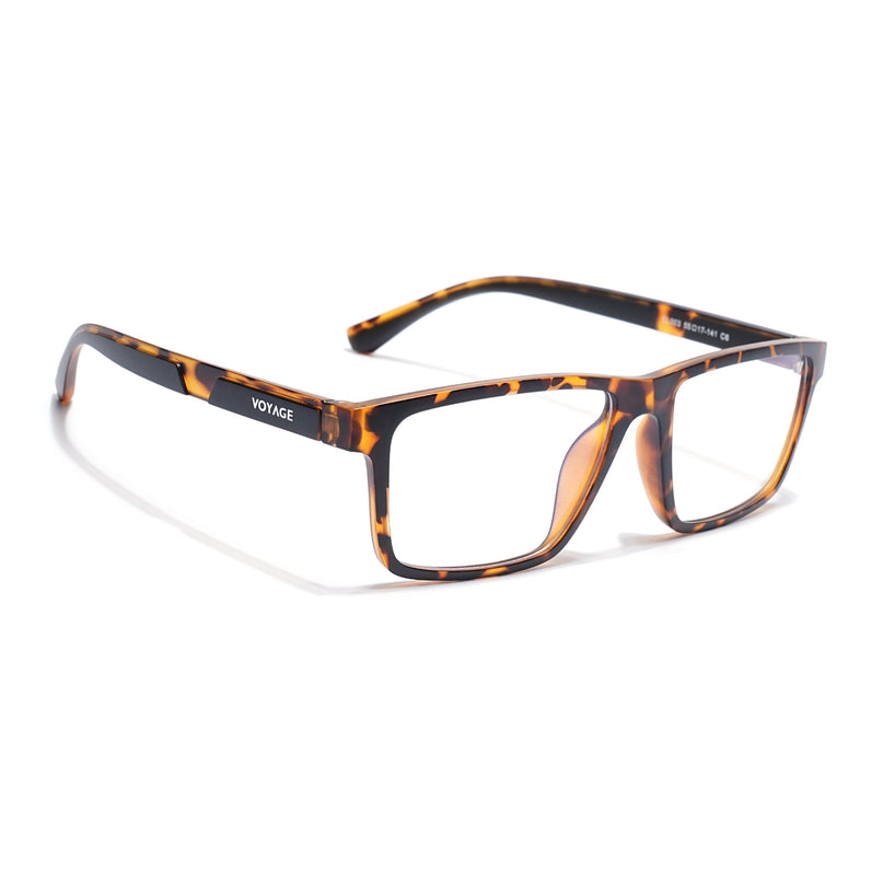 Voyage Demi Brown Rectangle Eyeglasses for Men & Women (CL003FMG8627)