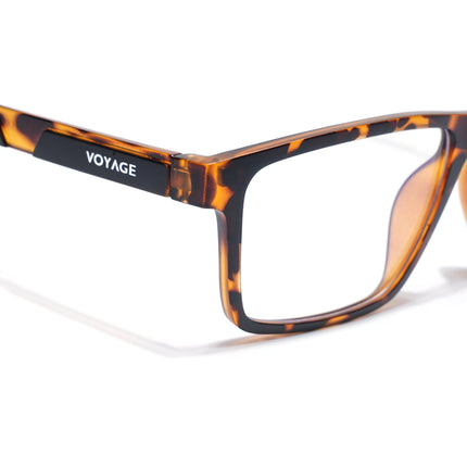Voyage Demi Brown Rectangle Eyeglasses for Men & Women (CL003FMG8627)