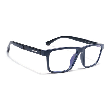 Voyage Blue Rectangle Eyeglasses for Men & Women (CL003FMG8628)