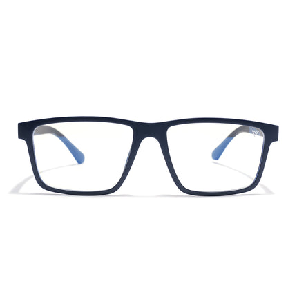 Voyage Blue Rectangle Eyeglasses for Men & Women (CL003FMG8628)