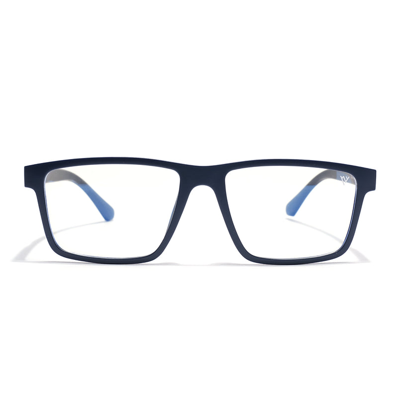 Voyage Blue Rectangle Eyeglasses for Men & Women (CL003FMG8628)