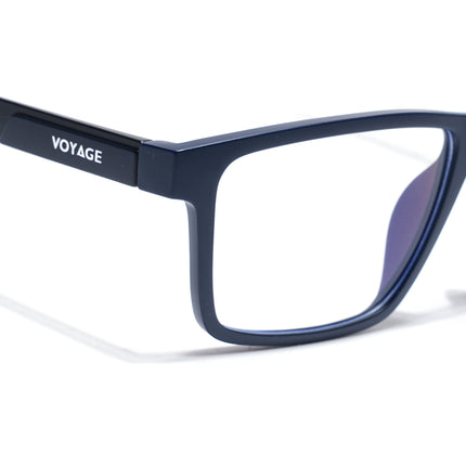 Voyage Blue Rectangle Eyeglasses for Men & Women (CL003FMG8628)