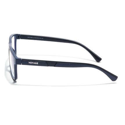 Voyage Blue Rectangle Eyeglasses for Men & Women (CL003FMG8628)