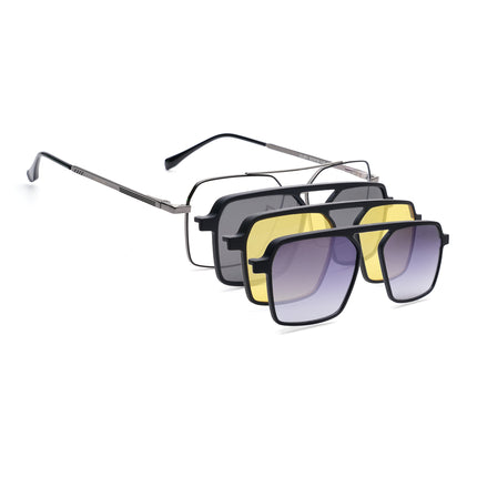 Voyage Grey Wayfarer Eyeglasses for Men & Women (CL201FMG8603)