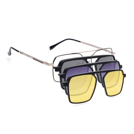 Voyage Golden Wayfarer Eyeglasses for Men & Women (CL201FMG8605)