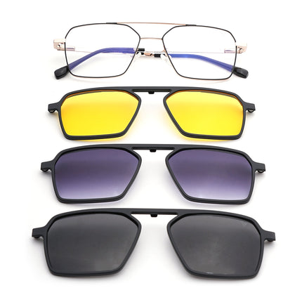 Voyage Golden Wayfarer Eyeglasses for Men & Women (CL201FMG8605)
