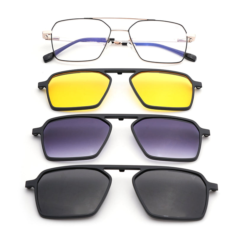 Voyage Golden Wayfarer Eyeglasses for Men & Women (CL201FMG8605)