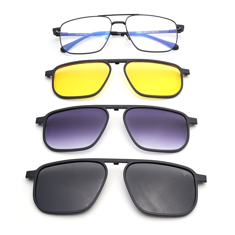 Voyage Black Wayfarer Eyeglasses for Men & Women (CL204FMG8598)