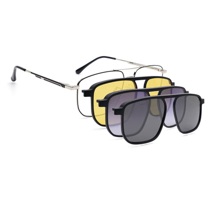 Voyage Silver Wayfarer Eyeglasses for Men & Women (CL204FMG8600)