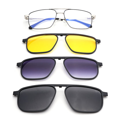 Voyage Silver Wayfarer Eyeglasses for Men & Women (CL204FMG8600)