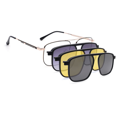 Voyage Golden Wayfarer Eyeglasses for Men & Women (CL204FMG8601)