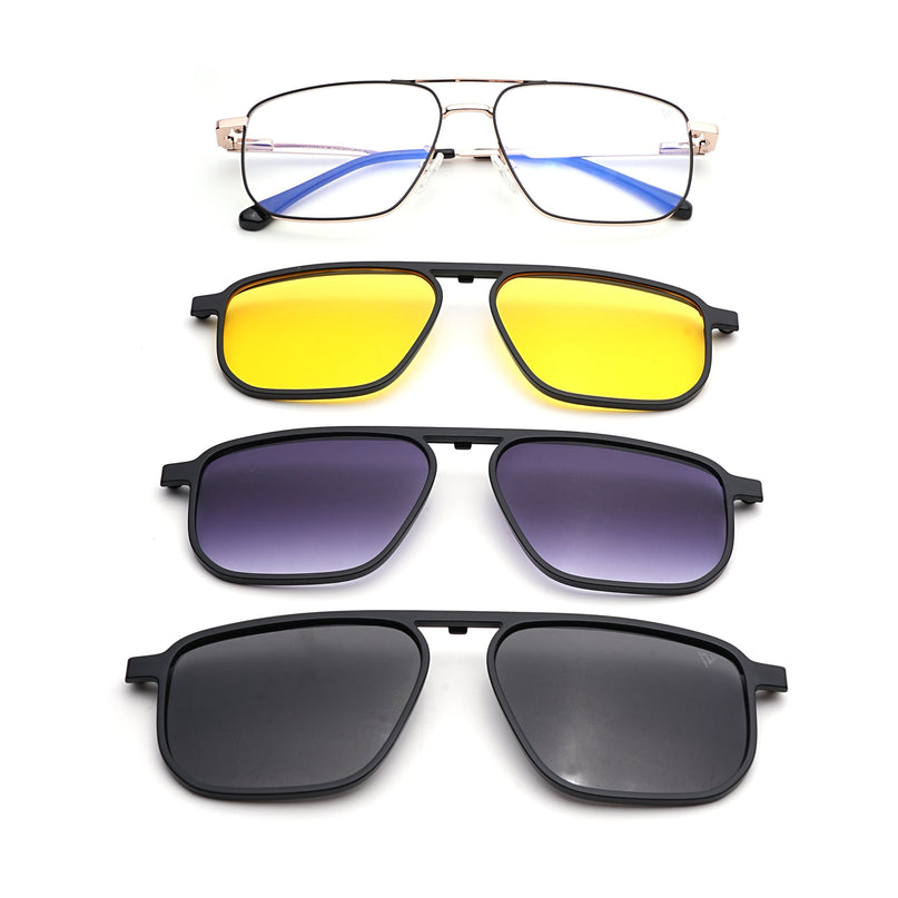 Voyage Golden Wayfarer Eyeglasses for Men & Women (CL204FMG8601)