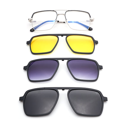 Voyage Silver Wayfarer Eyeglasses for Men & Women (CL209FMG8592)