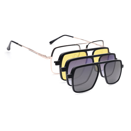 Voyage Golden Wayfarer Eyeglasses for Men & Women (CL209FMG8593)