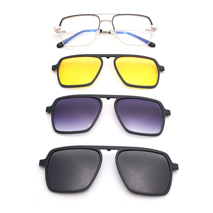 Voyage Golden Wayfarer Eyeglasses for Men & Women (CL209FMG8593)