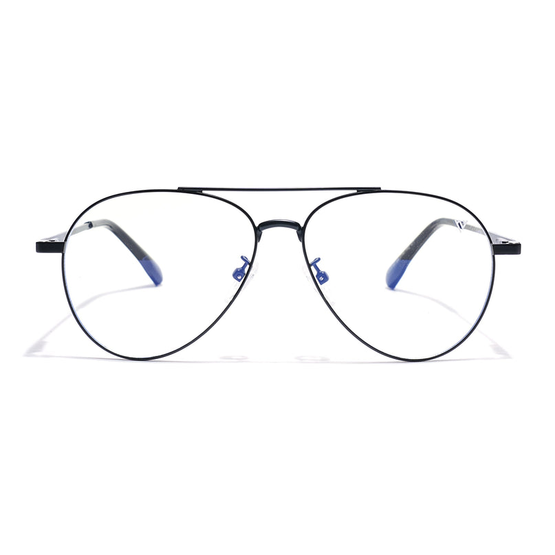 Voyage Black Aviator Eyeglasses for Men & Women (CL210FMG8594)