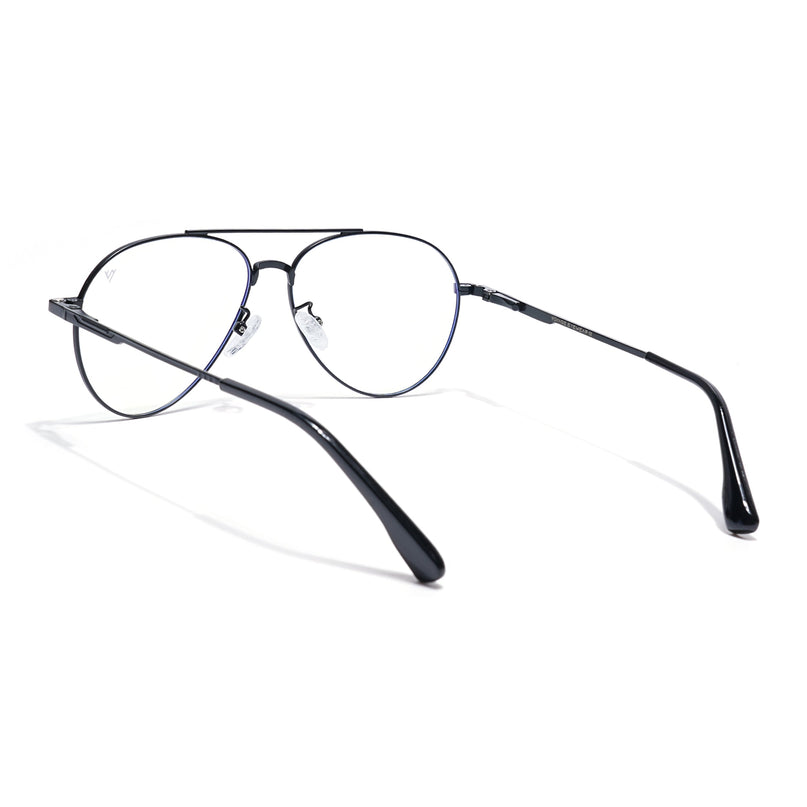 Voyage Black Aviator Eyeglasses for Men & Women (CL210FMG8594)