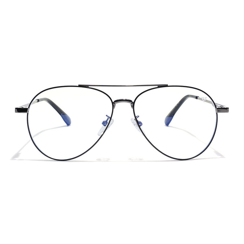 Voyage Grey Aviator Eyeglasses for Men & Women (CL210FMG8595)