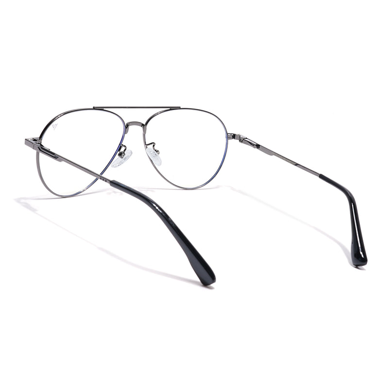 Voyage Grey Aviator Eyeglasses for Men & Women (CL210FMG8595)