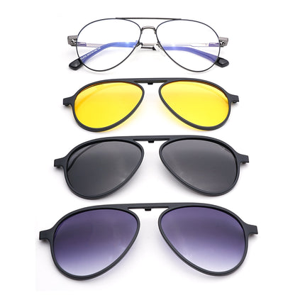 Voyage Grey Aviator Eyeglasses for Men & Women (CL210FMG8595)