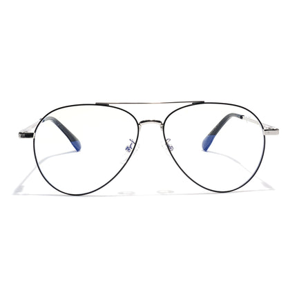 Voyage Silver Aviator Eyeglasses for Men & Women (CL210FMG8596)