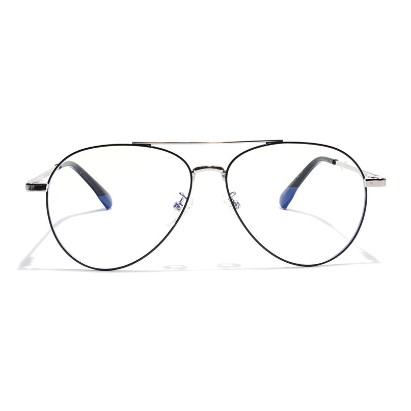 Voyage Silver Aviator Eyeglasses for Men & Women (CL210FMG8596)
