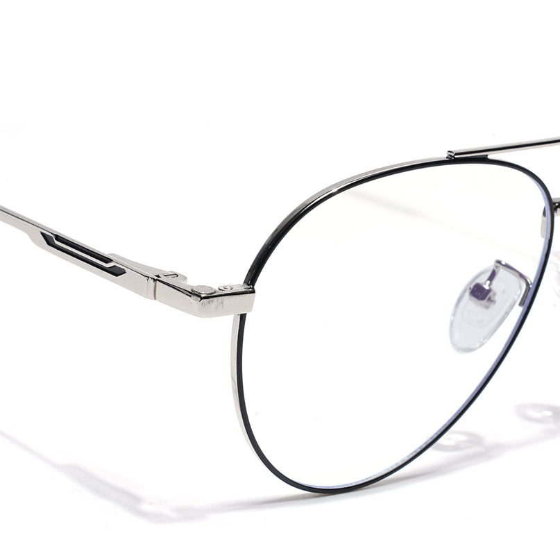 Voyage Silver Aviator Eyeglasses for Men & Women (CL210FMG8596)