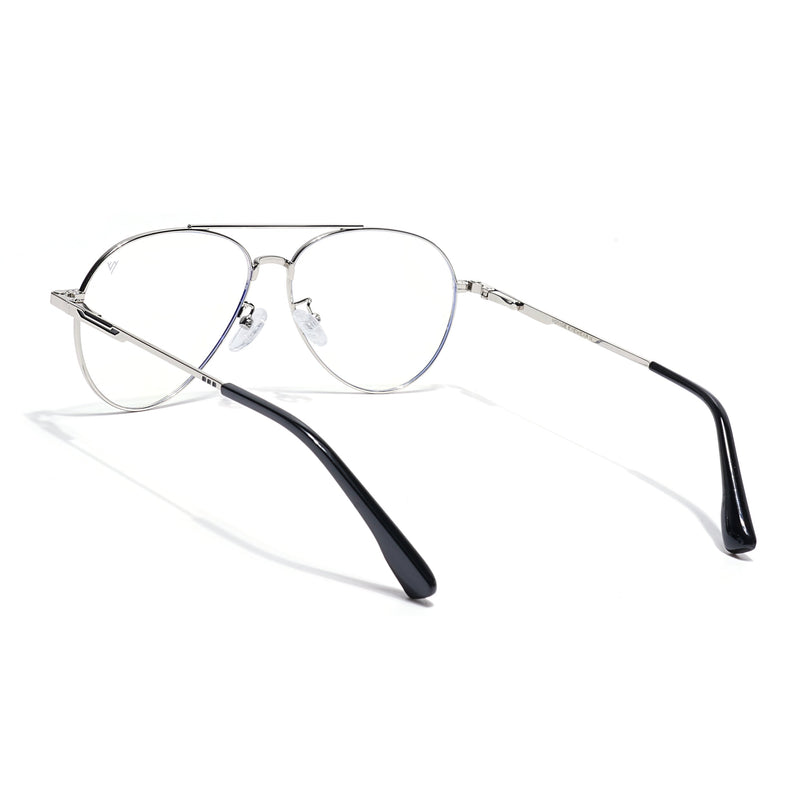 Voyage Silver Aviator Eyeglasses for Men & Women (CL210FMG8596)