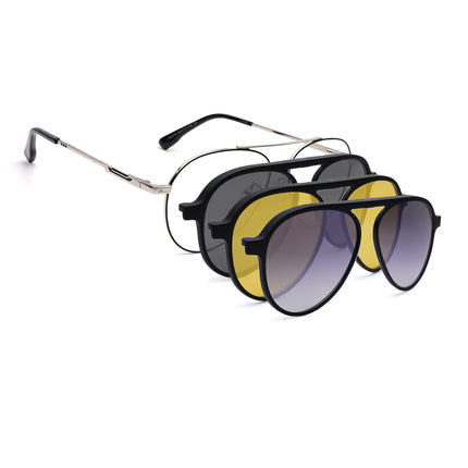 Voyage Silver Aviator Eyeglasses for Men & Women (CL210FMG8596)