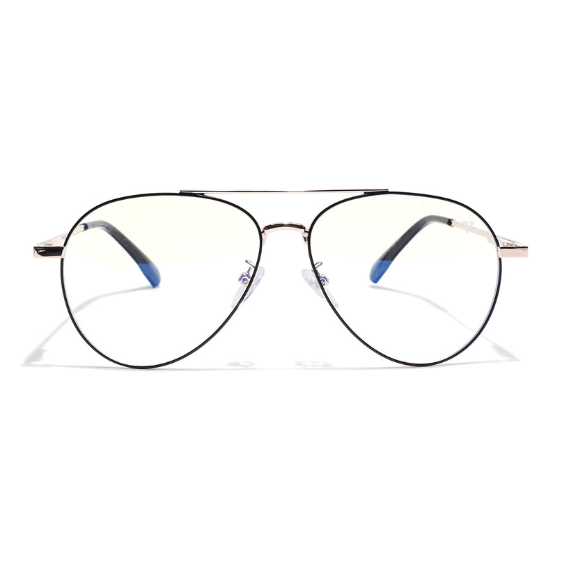 Voyage Golden Aviator Eyeglasses for Men & Women (CL210FMG8597)