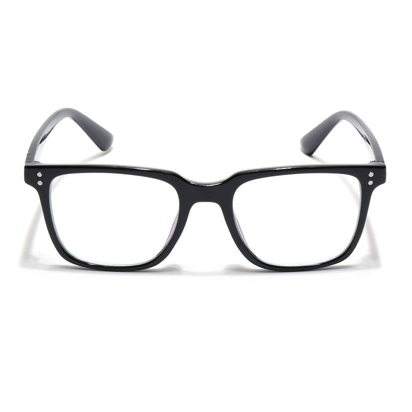 Eyejack Canment Shine Black Square Eyeglasses for Men & Women (CM1005FCL1756-C1)