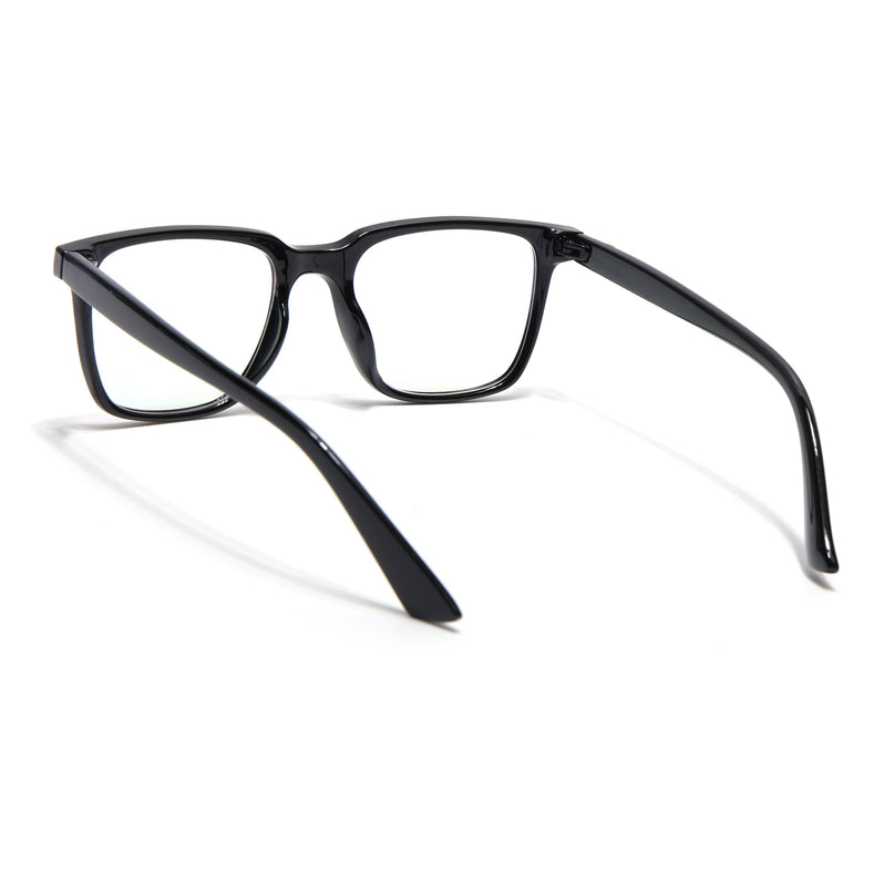 Eyejack Canment Shine Black Square Eyeglasses for Men & Women (CM1005FCL1756-C1)