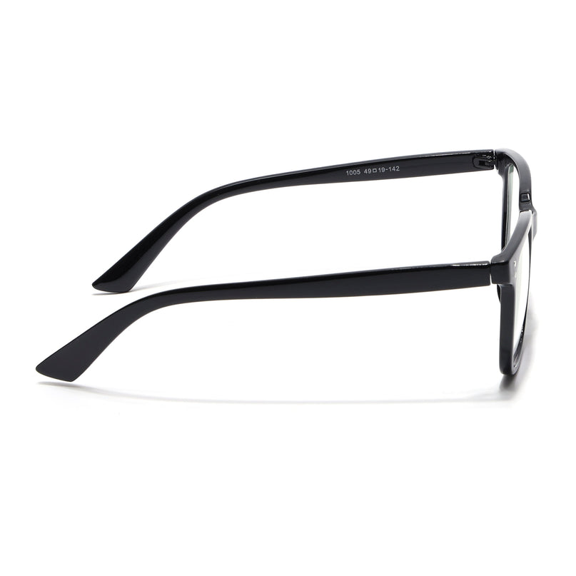 Eyejack Canment Shine Black Square Eyeglasses for Men & Women (CM1005FCL1756-C1)