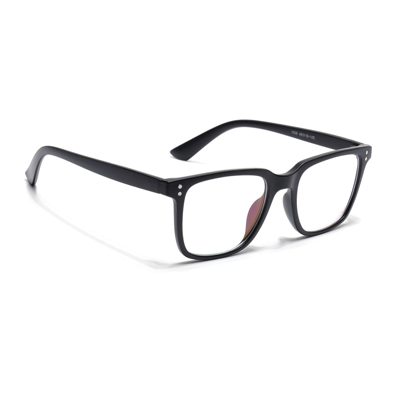 Eyejack Canment Matt Black Square Eyeglasses for Men & Women (CM1005FCL1757-C2)