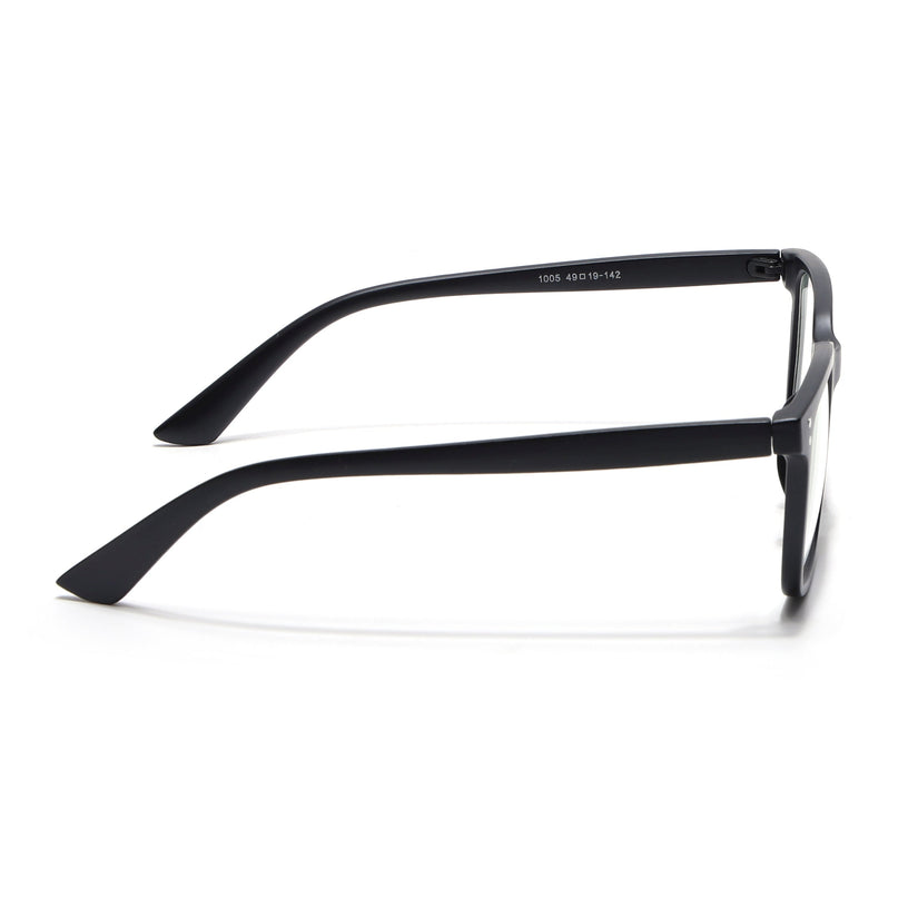 Eyejack Canment Matt Black Square Eyeglasses for Men & Women (CM1005FCL1757-C2)