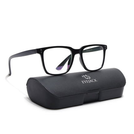 Eyejack Canment Matt Black Square Eyeglasses for Men & Women (CM1005FCL1757-C2)
