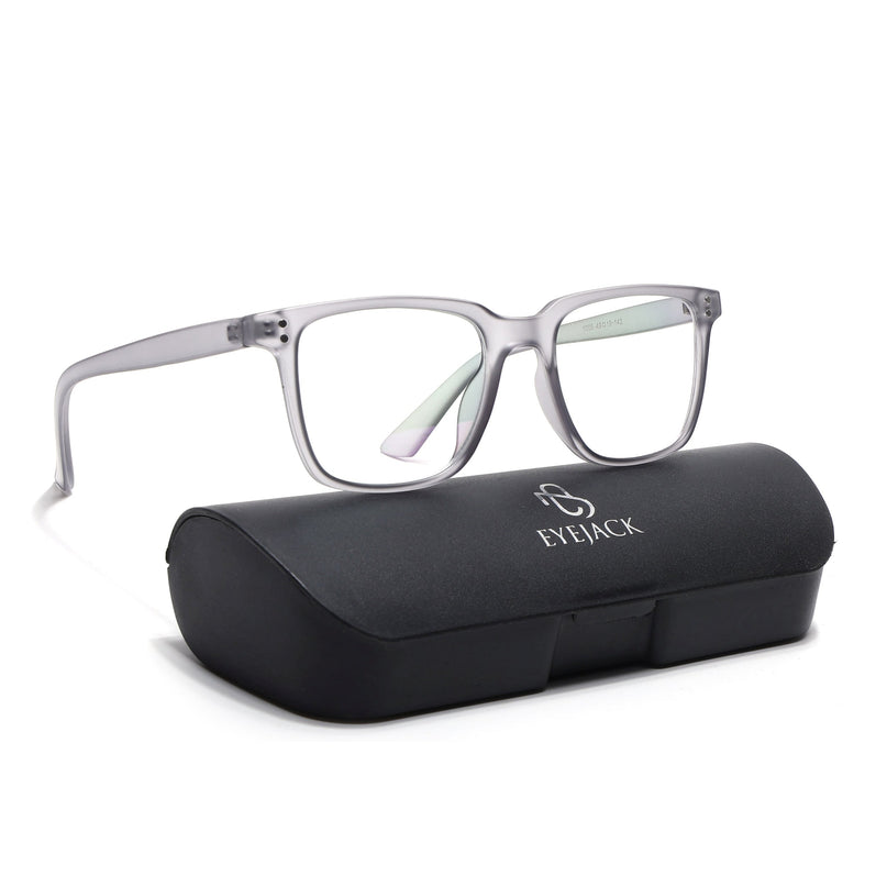 Eyejack Canment Grey Square Eyeglasses for Men & Women (CM1005FCL1758-C3)