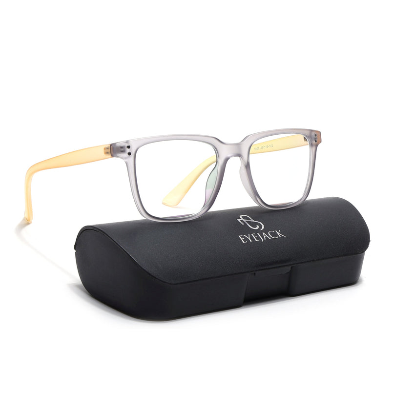 Eyejack Canment Grey Square Eyeglasses for Men & Women (CM1005FCL1759-C4)