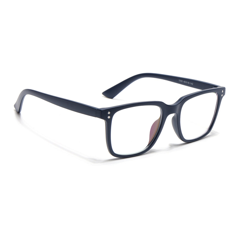 Eyejack Canment Navy Blue Square Eyeglasses for Men & Women (CM1005FCL1760-C5)