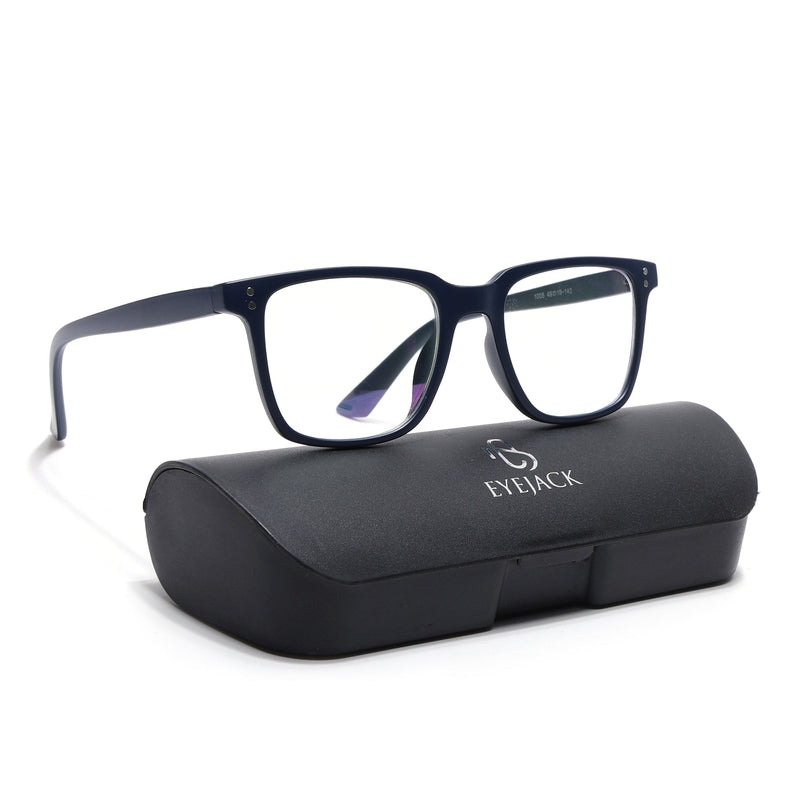 Eyejack Canment Navy Blue Square Eyeglasses for Men & Women (CM1005FCL1760-C5)