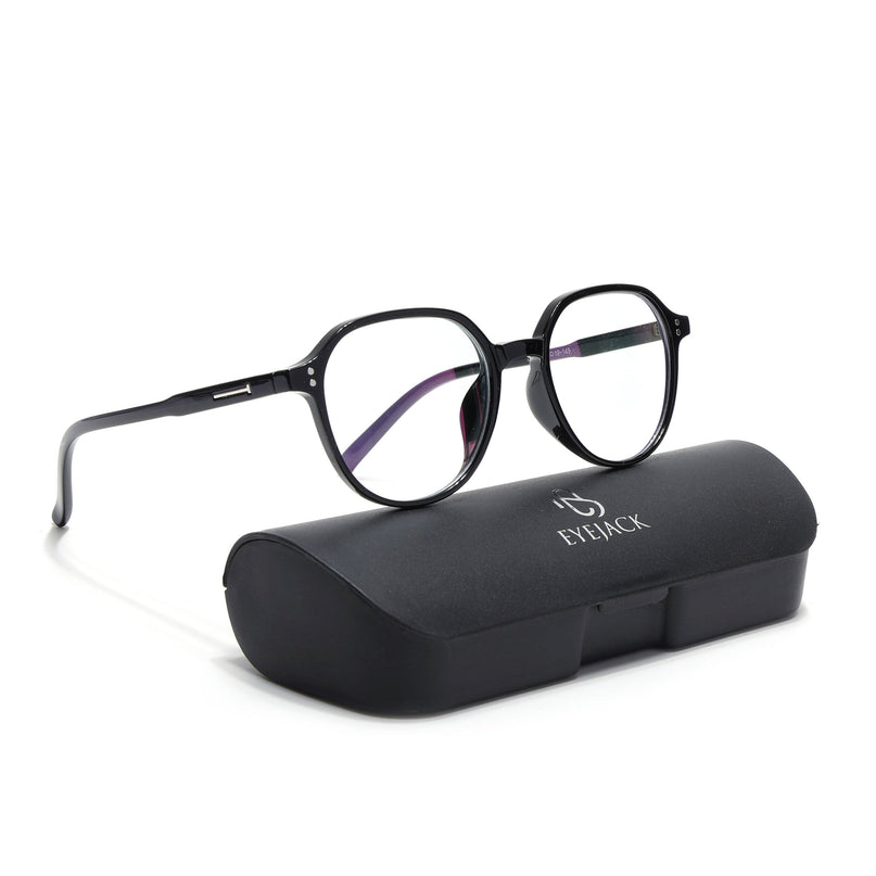 Eyejack Canment Black Round Eyeglasses for Women (CM20011FCL1830-C1)