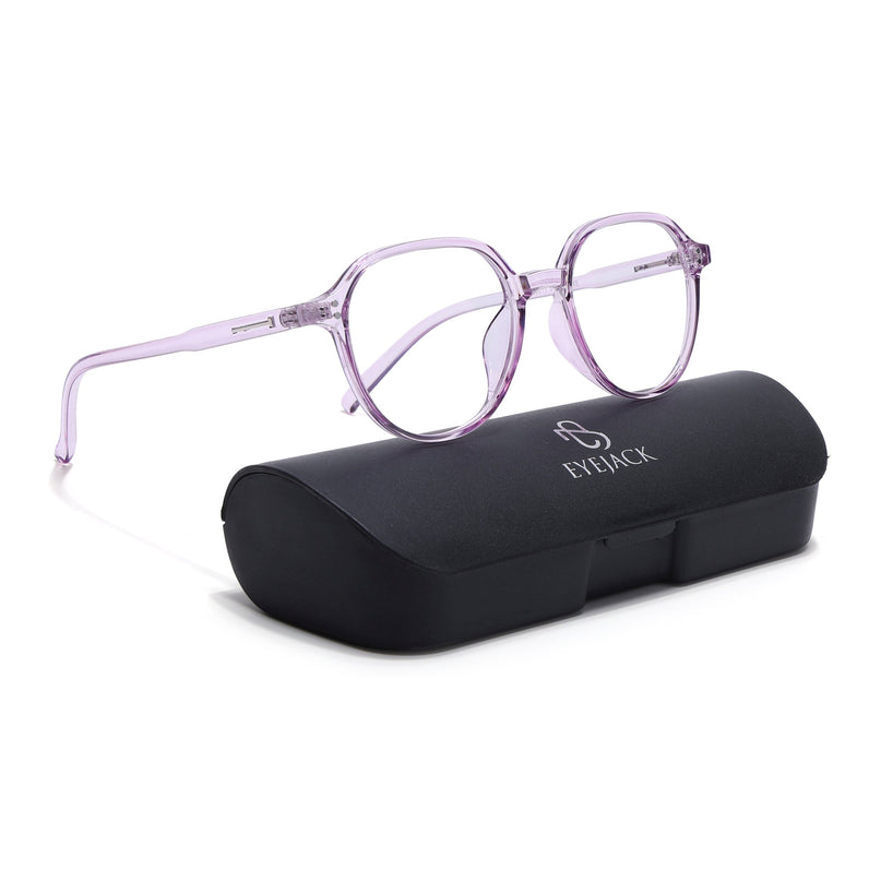 Eyejack Canment Purple Round Eyeglasses for Women (CM20011FCL1834-C5)