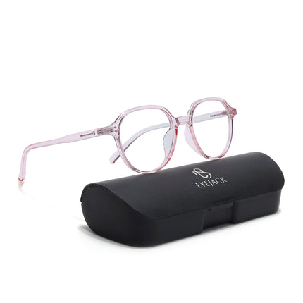 Eyejack Canment Pink Round Eyeglasses for Women (CM20011FCL1836-C7)