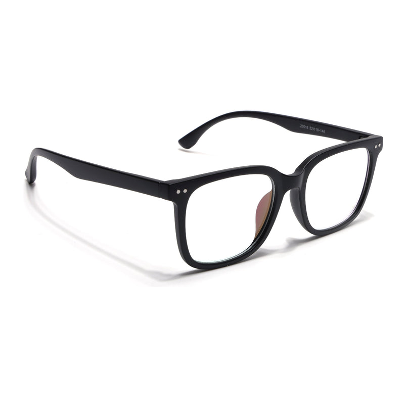 Eyejack Canment Matt Black Square Eyeglasses for Men & Women (CM20018FCL1839-C2)